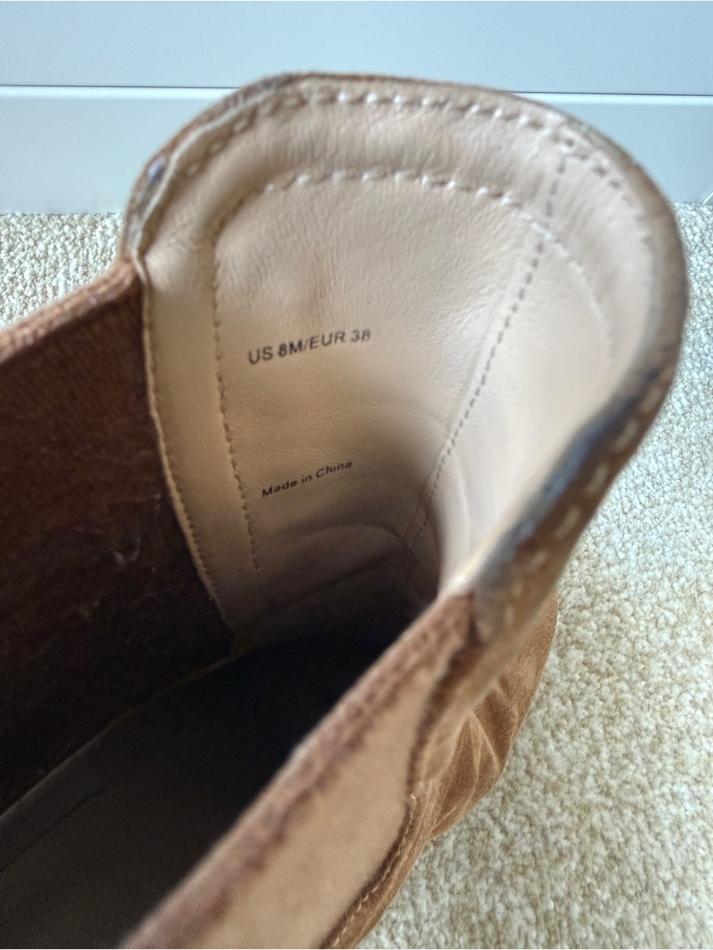 VERONICA BEARD AARI-2 Water-Repellent Wedge Chelsea Boots Suede Hazelwood Size 8 - Picture 11 of 15